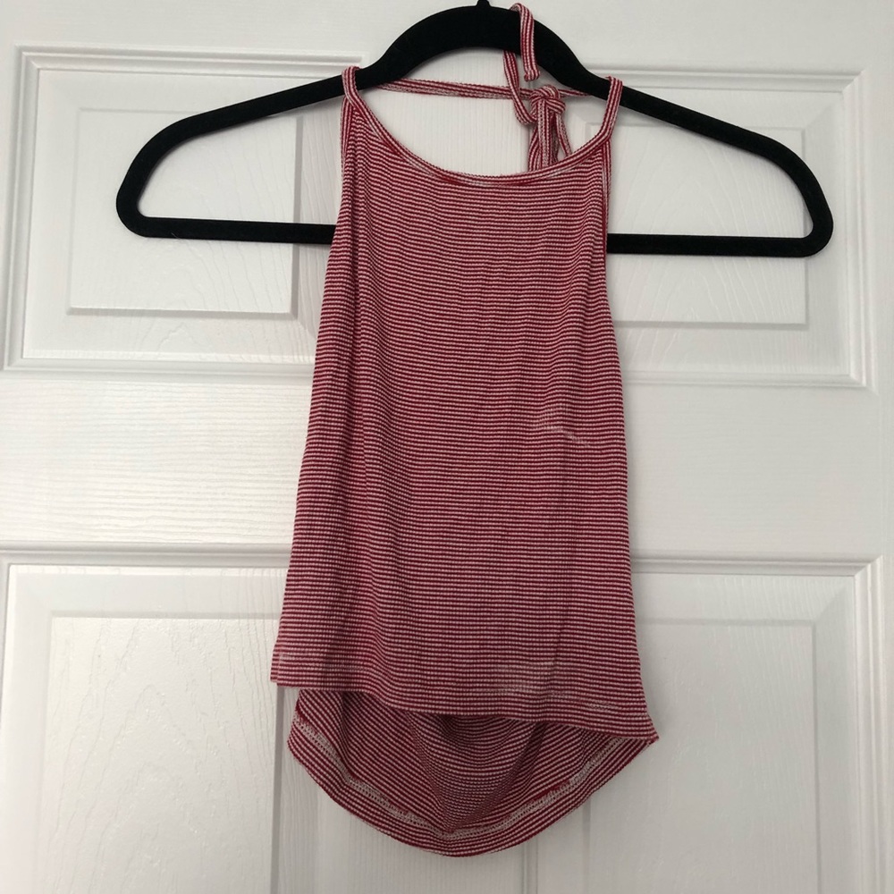 Red and white halter top